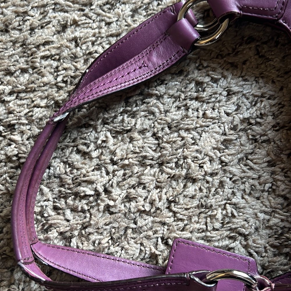 Coach Purple Leather Satchel - Picture 10 of 16